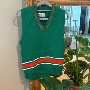 Vintage Bristol Green V-Neck Sweater Vest
